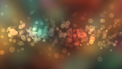 Colorful bokeh bubbles particles background, shiny glitter particles background