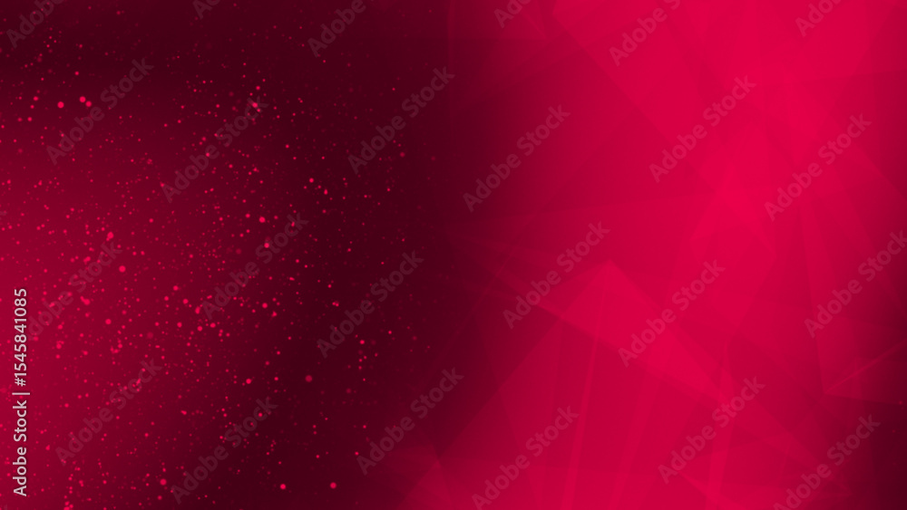 Poster abstract combination of glitter particles and low poly background, magenta red abstract pattern abst