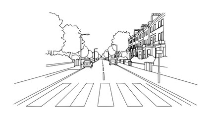 Line Art of Abbey Road, London