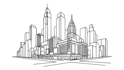 Line Art of Broadway, New York