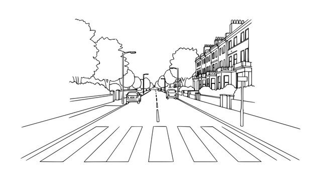 Line Art of Abbey Road, London