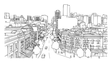 Line Art of George Street, Sydney
