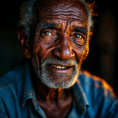 Portrait of a smiling elderly ethiopian man