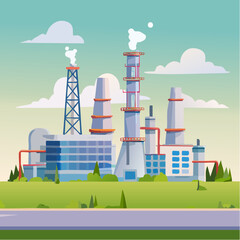 Fototapeta premium Oil refinery industry under cloudy sky