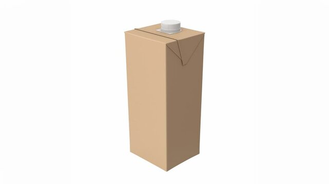 A plain, sealed carton with a screw cap, typically used for packaging liquids like milk or juice.