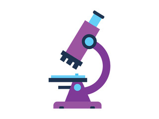 Flat Design Microscope Science Tool Equipment Illustration Icon
