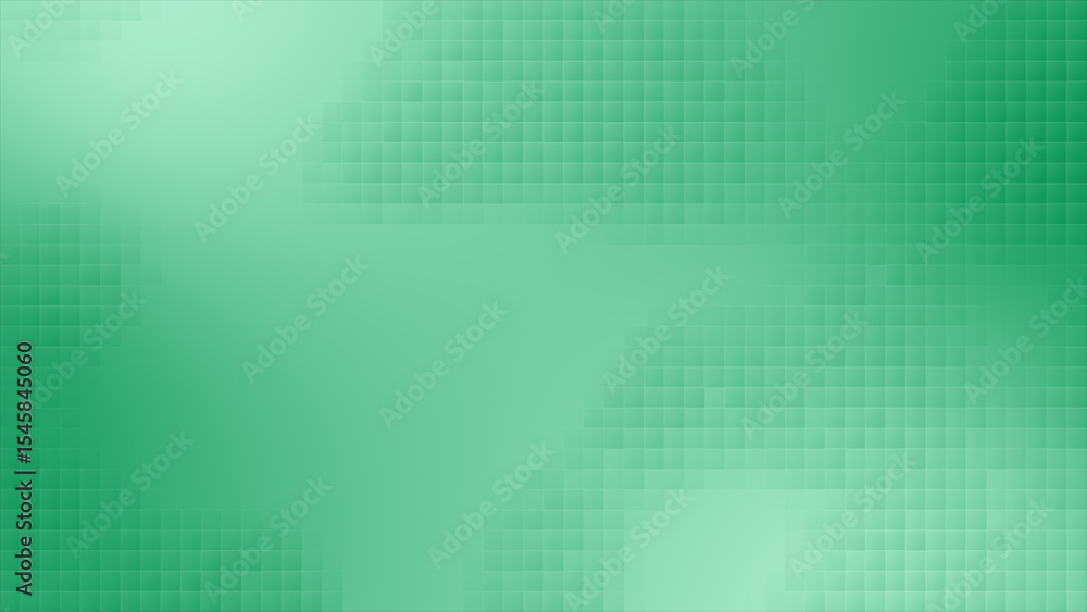 Poster turquoise color hi-tech circular dots appearing and disappearing over futuristic looped geometrical 