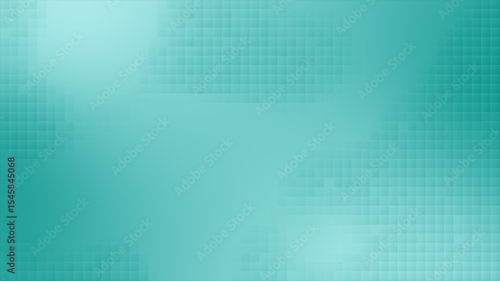 Poster cyan color hi-tech circular dots appearing and disappearing over futuristic looped geometrical backg