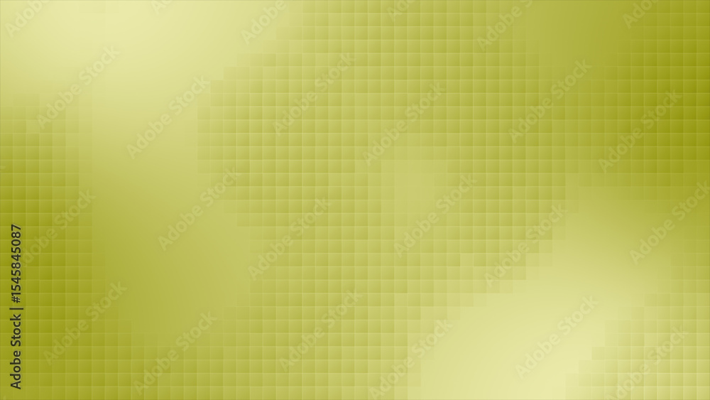 Poster yellow color hi-tech circular dots appearing and disappearing over futuristic looped geometrical bac