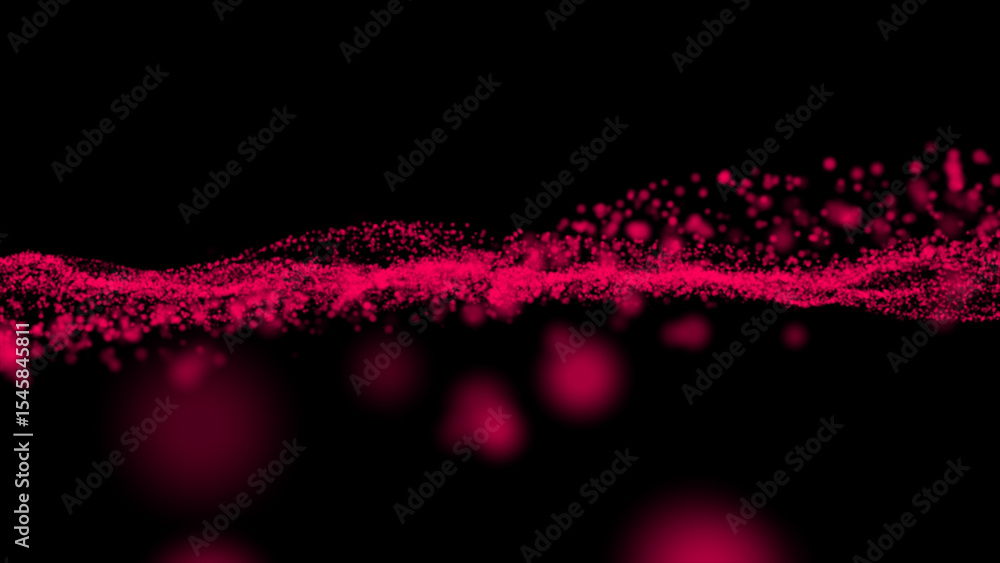 Poster hi-tech futuristic particles stream flowing through cyber space