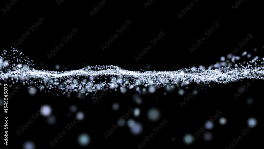 Aufkleber hi-tech futuristic particles stream flowing through cyber space