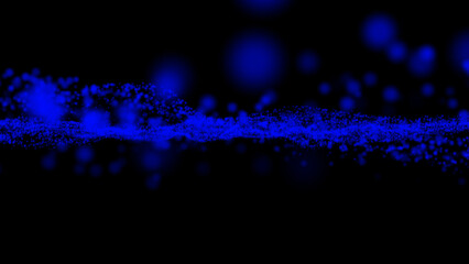 HI-tech futuristic particles stream flowing through cyber space