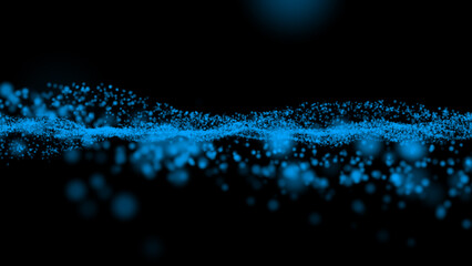 HI-tech futuristic particles stream flowing through cyber space