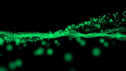 HI-tech futuristic particles stream flowing through cyber space
