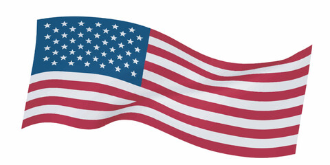 Waving American Flag Vector with Clean Lines and Realistic Flow