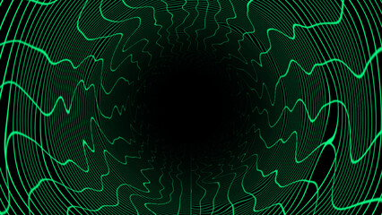 Turquoise color 3D cylindrical hi-tech futuristic abstract tunnel in cyberspace background