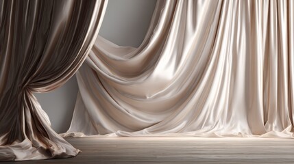 Beige Curtain Backdrop for Stage or Photo Shoot