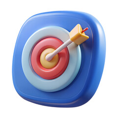 3d Rendered Icon Of Target With Dart Isolated