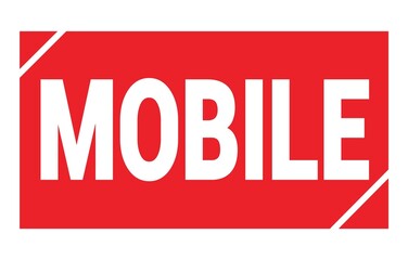 MOBILE text written on red stamp sign.