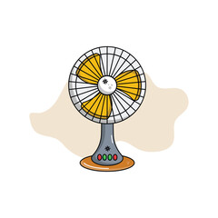 fan color line with white background vector stock illustration