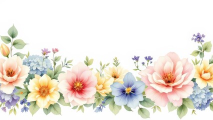 Floral Arrangement of Delicate Pastel Blooms for Spring and Summer