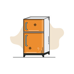 fridge color line with white background vector stock illustration