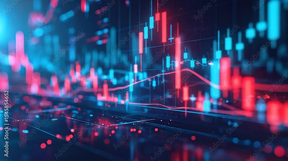 Aufkleber abstract financial data visualized on modern display