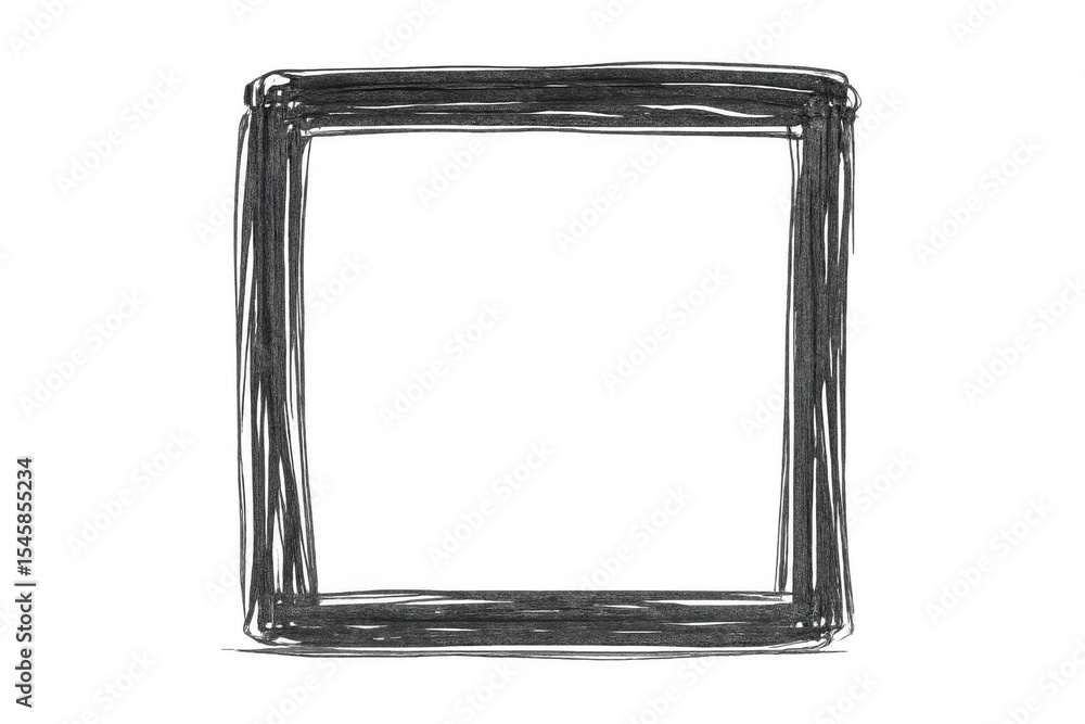 Poster handwritten square frame bordering content, providing clean graphic element for transparent design l
