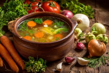 Vegetable Soup with Carrots and Herbs