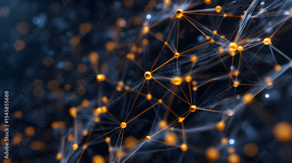 Poster network of connectivity: a mesmerizing display of interconnected nodes and lines, illustrating compl