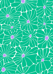 A pattern of large daisies in bright colors .Seamless pattern.