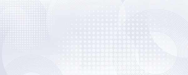 Abstract white background with white circle lines. Digital future technology concept simple art modern