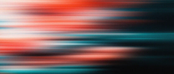 Abstract multicolor gradient with motion blur speed of light beam spectrum, noise grain texture on dark background. music poster, brand, creative backdrops. header banner website