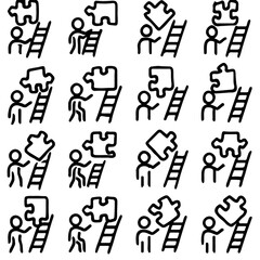The process of achieving goals: climbing the ladder and combining the pieces together