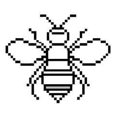 Fototapeta premium Detailed pixel outline of a bee symbolizing nature's importance in ecosystems
