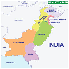 Obraz premium Pakistan map Vector illustration map on white paper background