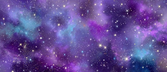Cosmic nebula purple galaxy stars night sky background