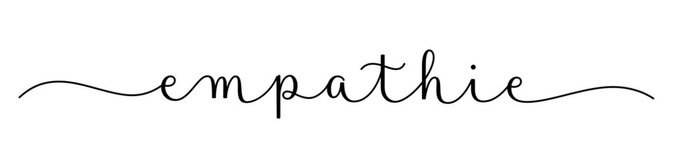 EMPATHIE (EMPATHY in French) vector brush calligraphy banner with swashes on white background