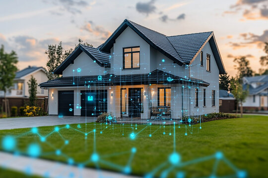 Smart home technology modern house digital network security system automation