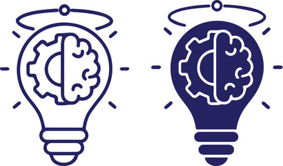 brain, light bulb, gear, concept, icon, idea, innovation, intelligence, thinking, creativity, problem solving, technology
