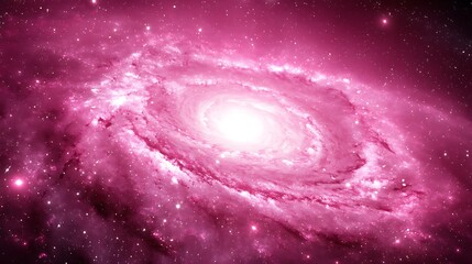 Pink galaxy spiral nebula cosmic space stars background