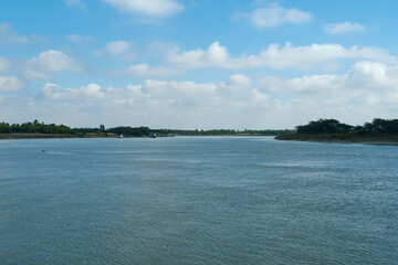 Vibrant scenic beauty of Sundarbans biosphere reserve, a unique deltaic region characterized by a...