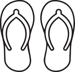 sandals,flip flops,footwear,minimalist design,black and white,outline,simple,vector art