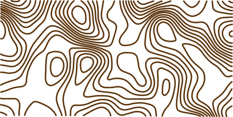 Black and white lines seamless Topographic map patterns, topography line map. Vintage outdoors style. The stylized height of the topographic map contour in lines and contours isolated on transparent.