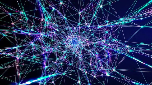 Interconnected Digital Network: A mesmerizing display of interconnected data points and intricate networks, symbolizing the complex relationships and flows of information in the digital world.