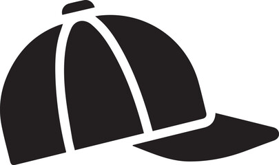 illustration of a baseball cap,minimalist flat design,sharp edges,high contrast
