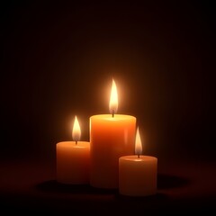 three burning candles