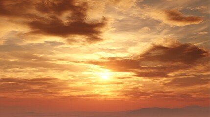 Fototapeta premium Golden hour sunset sky dramatic cloudscape nature background