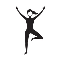 silhouette of a young woman jumping