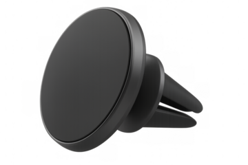 Magnetic car phone holder mockup with transparent background